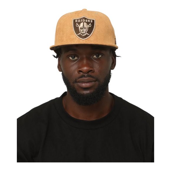 Las Vegas Oakland Raiders 59FIFTY Fitted Hat Cap Wheat Suede Pack - Picture 9 of 13